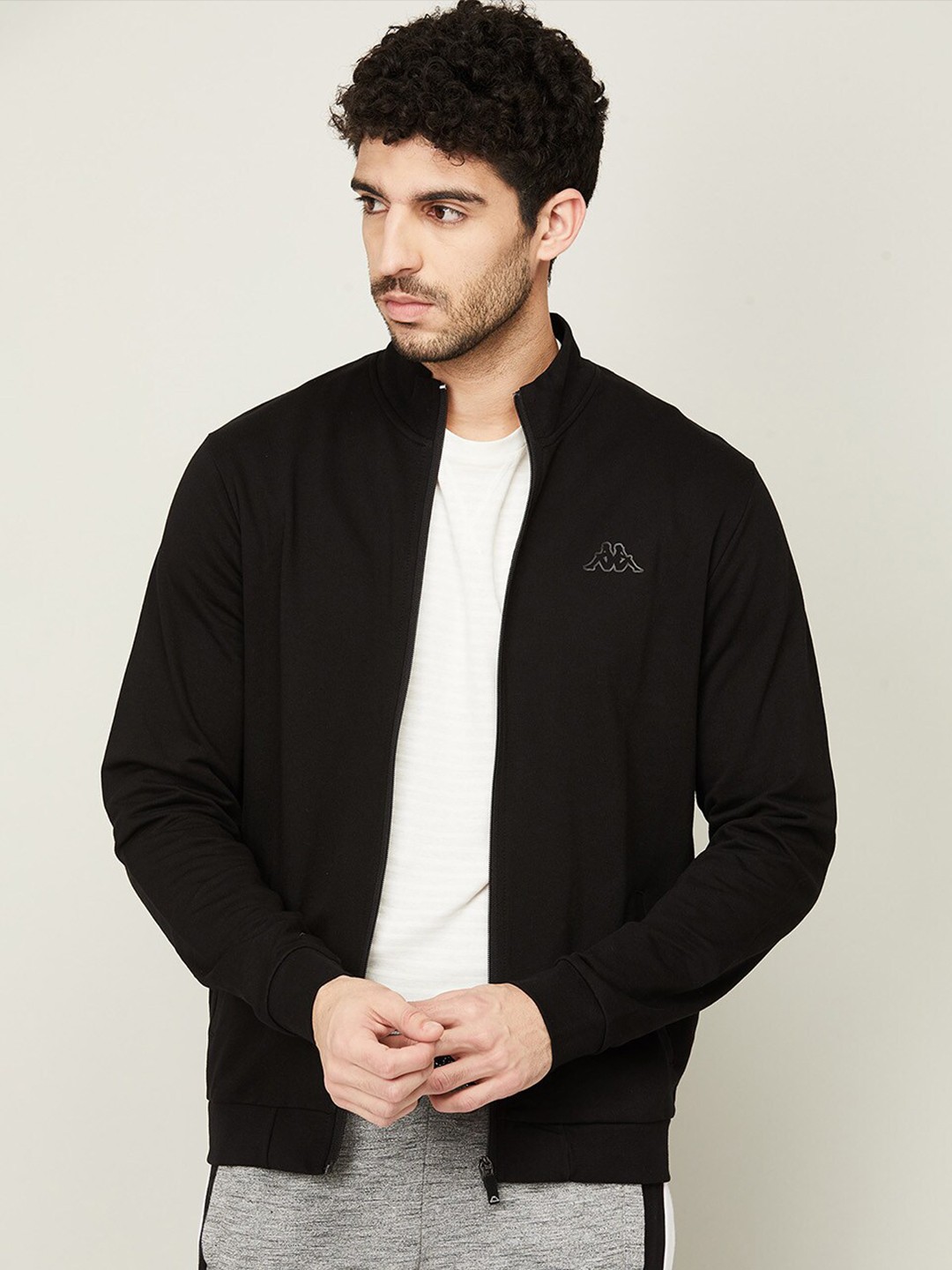 

Kappa Men Black Solid Cotton Sweatshirt