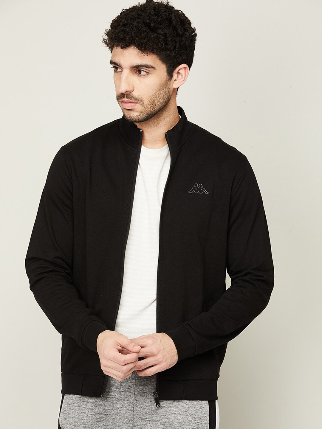 

Kappa Men Black Solid Cotton Sweatshirt