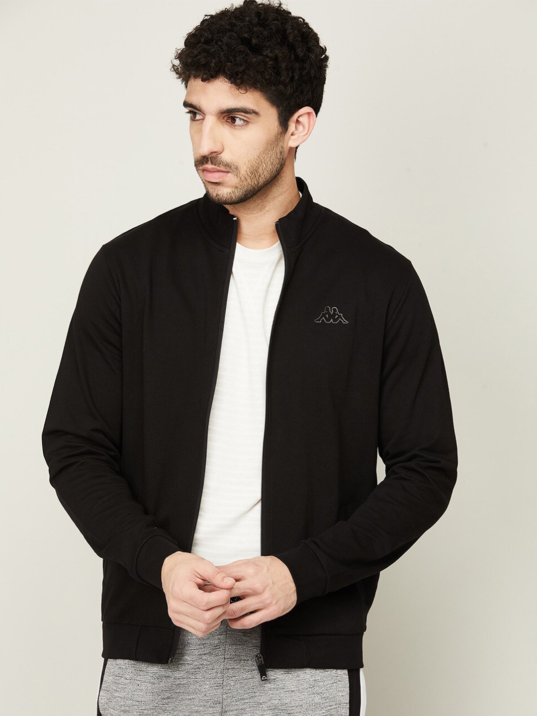 

Kappa Men Black Solid Cotton Sweatshirt