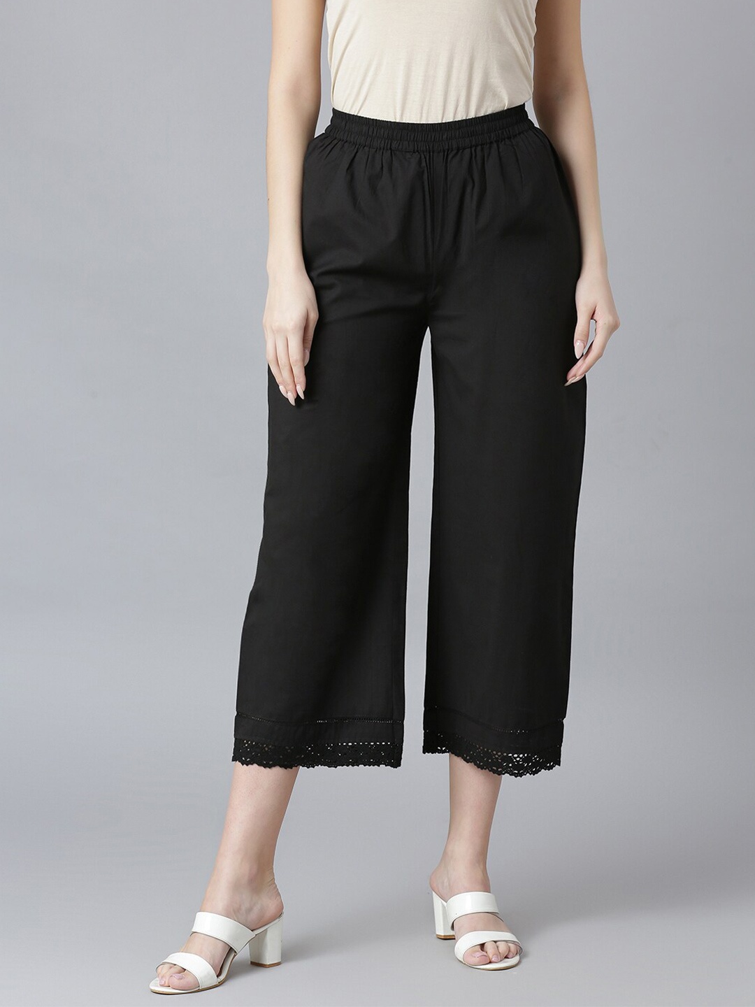 

QOMN Women Black Ethnic Palazzos