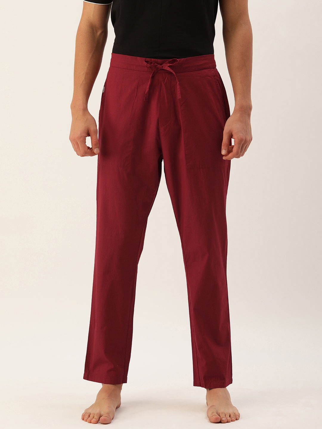 

Peter England Men Maroon Solid Mid Rise Casual Pyjamas