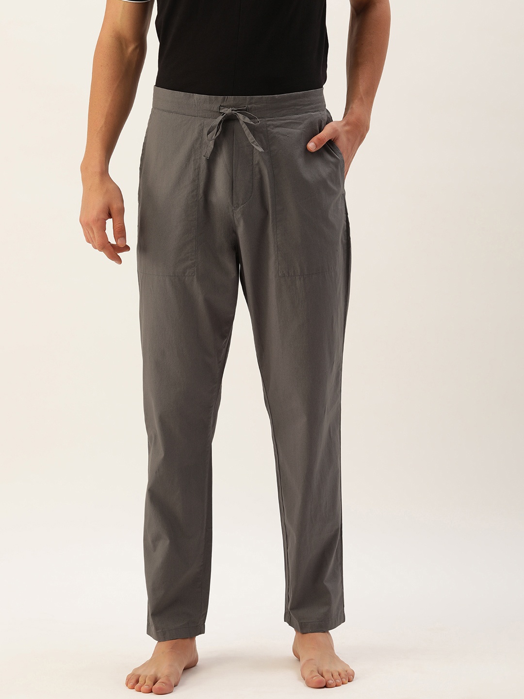 

Peter England Men Charcoal Solid Mid Rise Casual Pyjamas