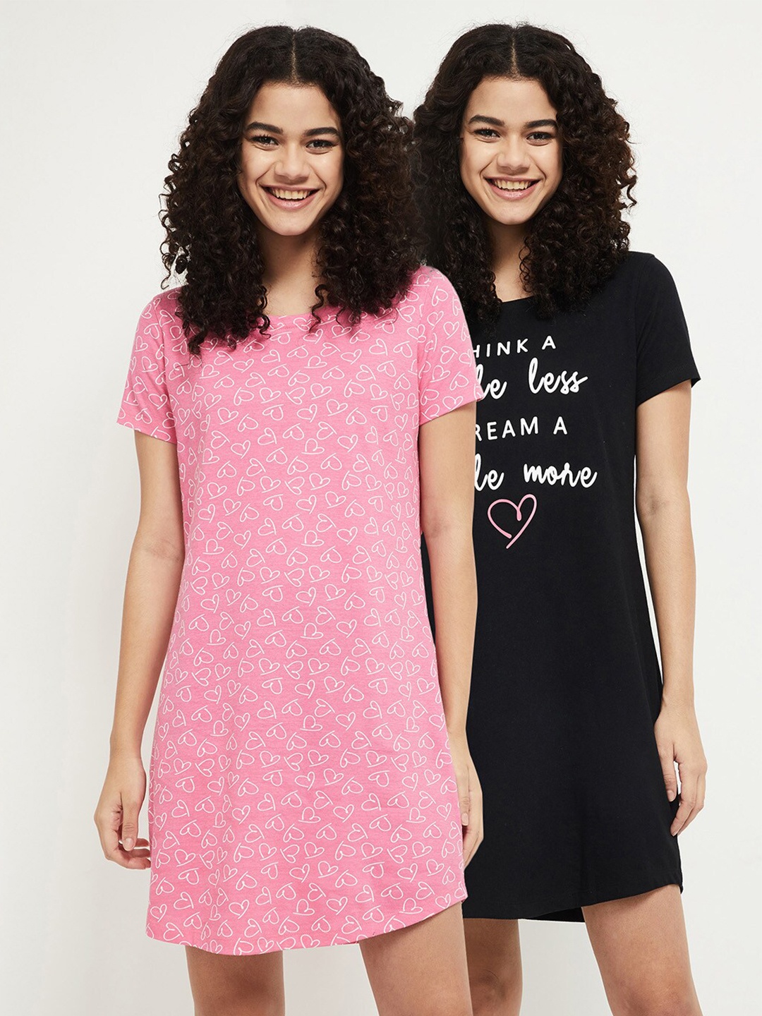 

max Black Printed Nightdress