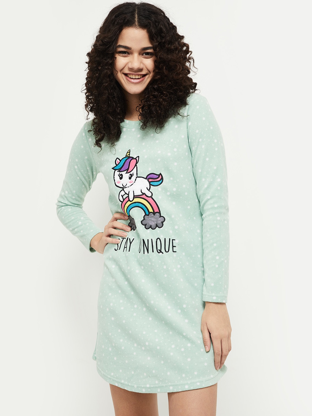 

max Women Green Printed Nightdress