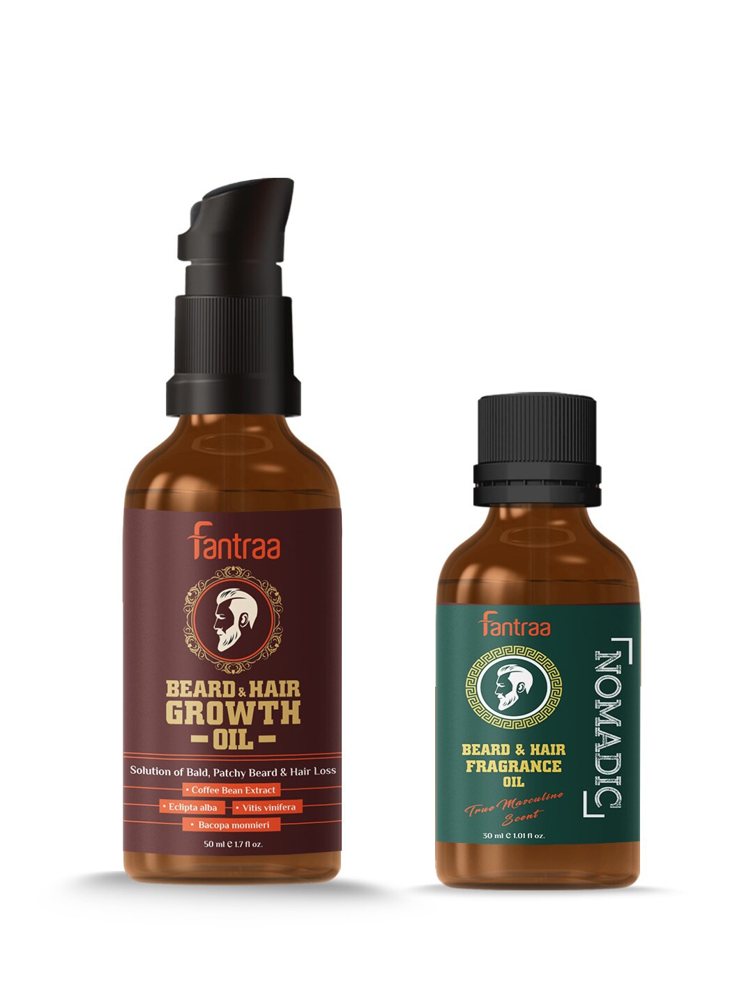 

Fantraa Men Set Of 2 Beard & Hair Growth Oil, Black