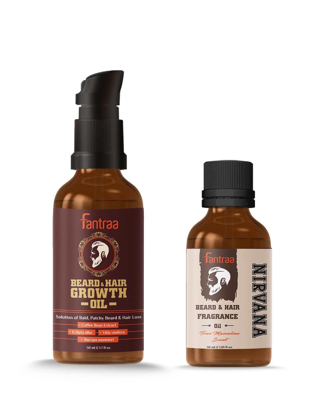 

Fantraa Men Set Of 2 Beard & Hair Growth Oil 80 ml, Black