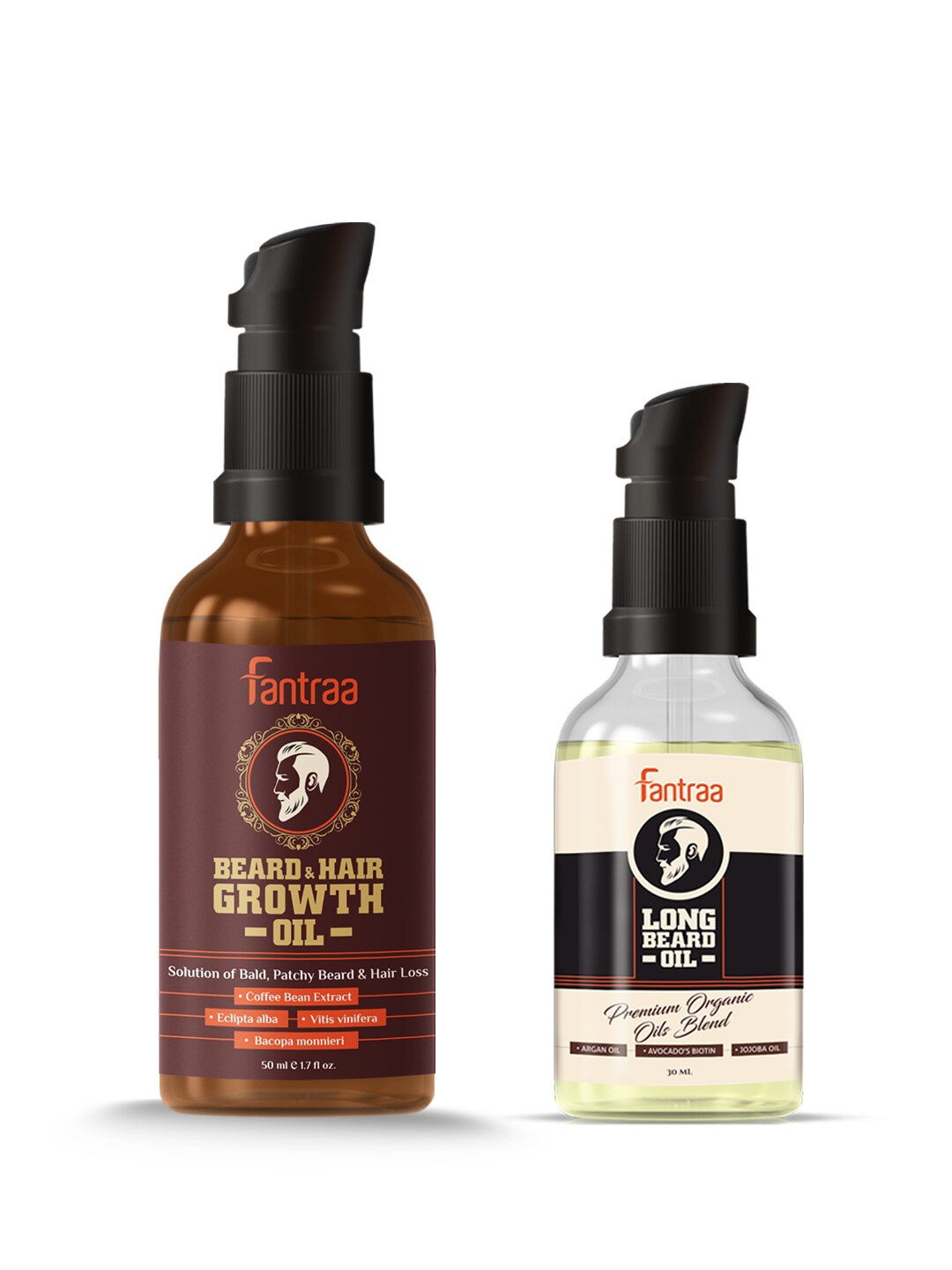 

Fantraa Men Set Of 2 Beard & Hair Growth Oil, Black