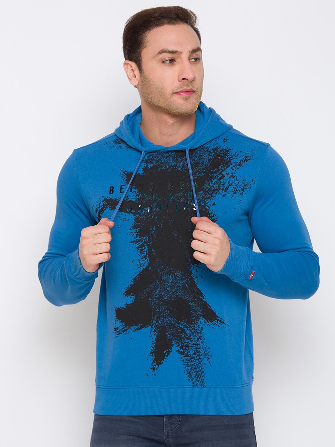 

Being Human Men Blue Printed Sweatshirt