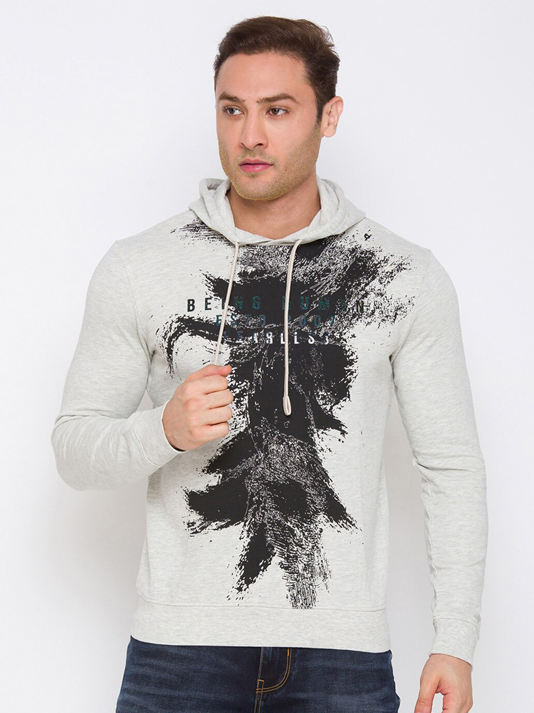 

Being Human Men Beige Printed Sweatshirt