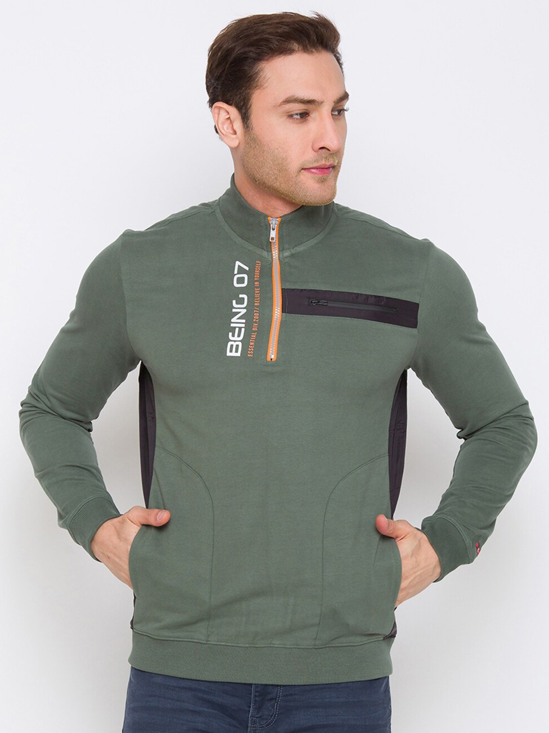 

Being Human Men Green Sweatshirt
