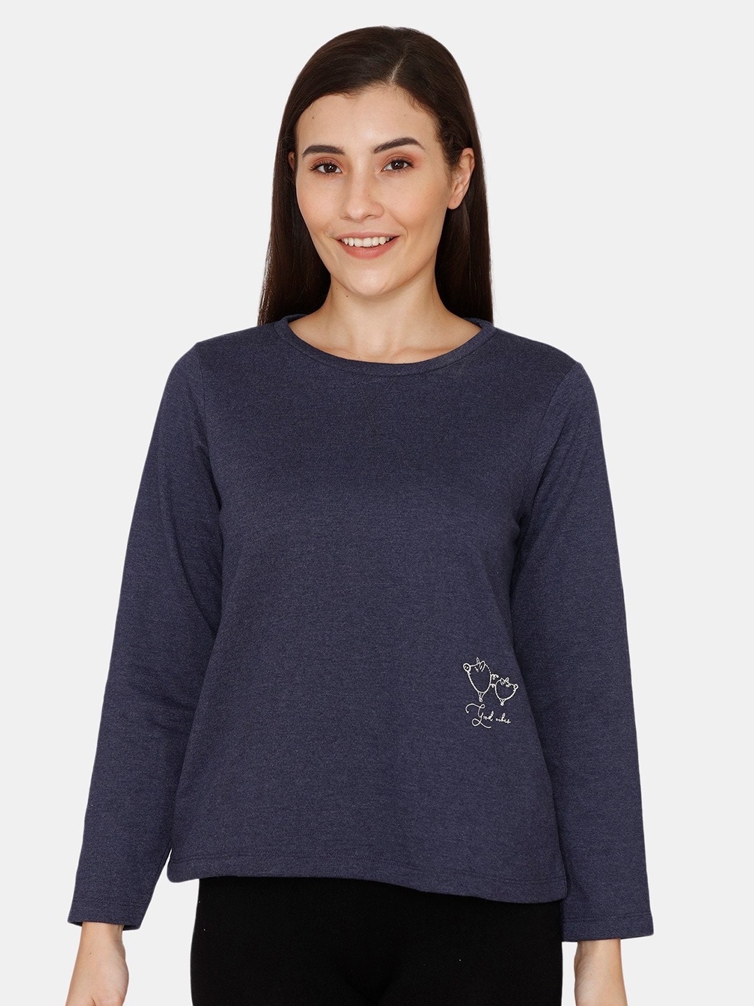 

Zivame Women Blue Sweatshirt