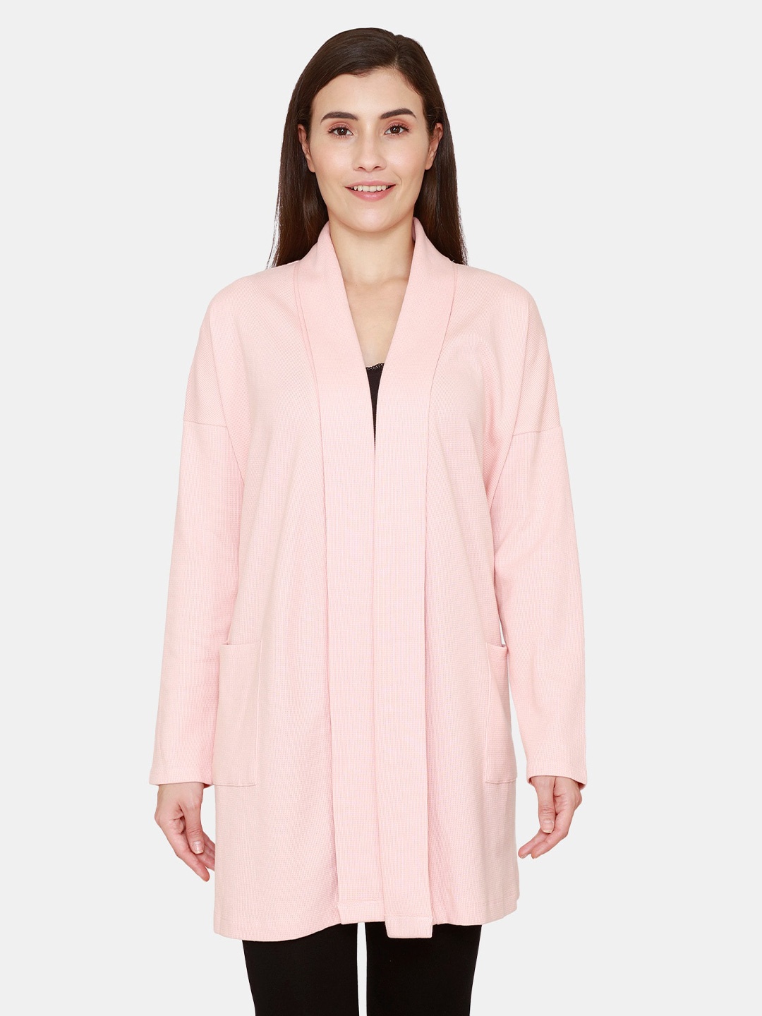 

Zivame Women Pink Longline Shrug