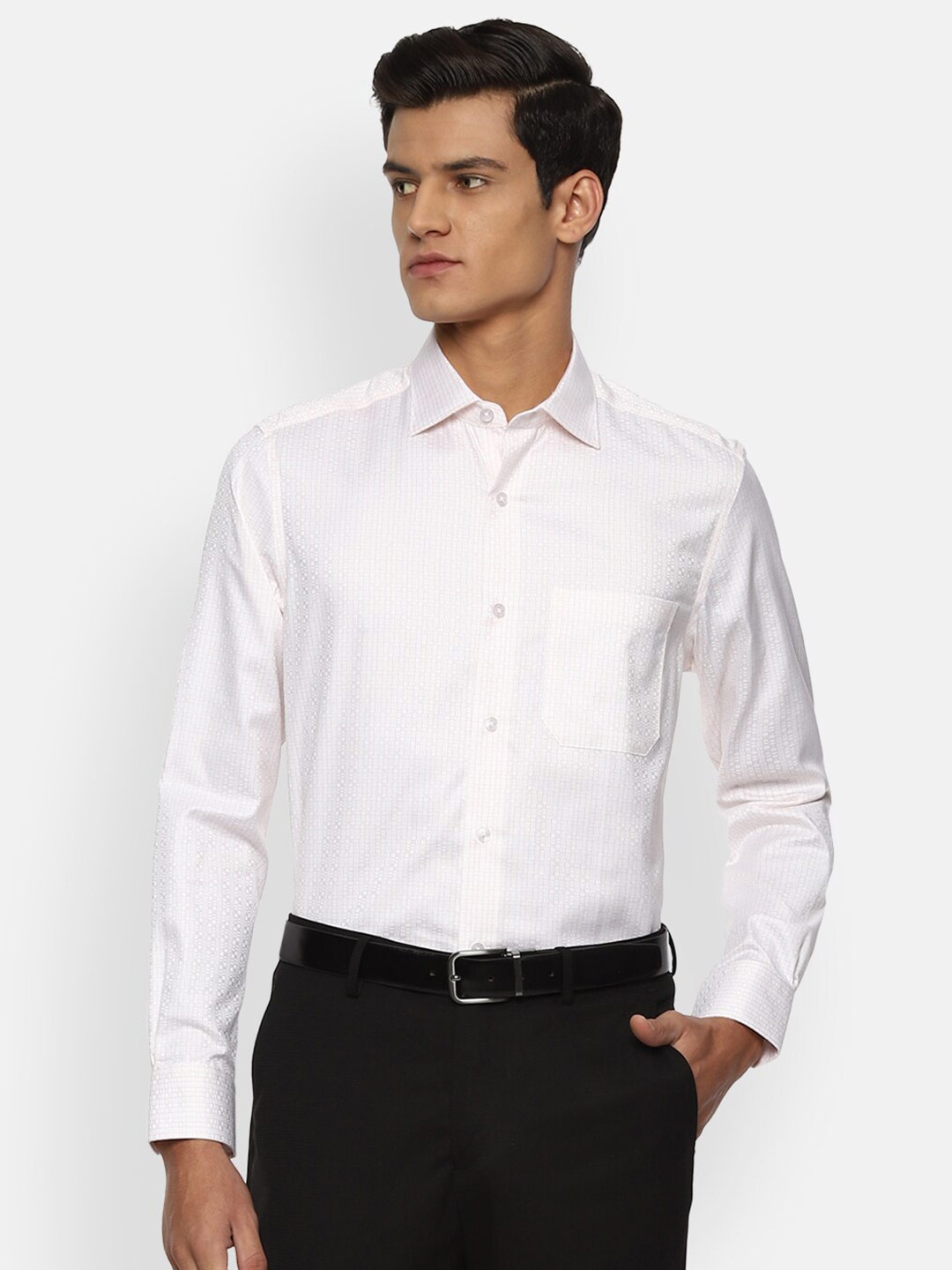 

Louis Philippe Gods & Kings Men White Opaque Formal Shirt