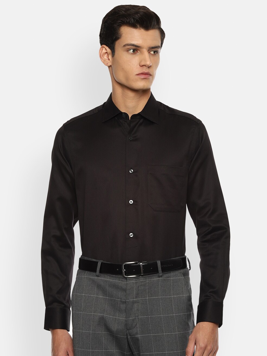 

Louis Philippe Gods & Kings Men Black Opaque Formal Shirt