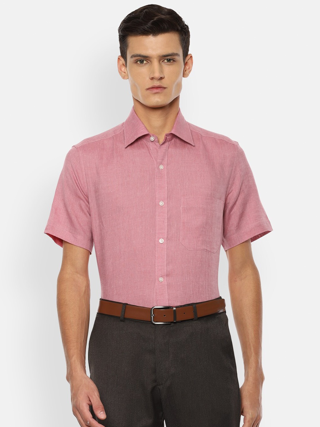 

Louis Philippe Men Pink Opaque Formal Shirt