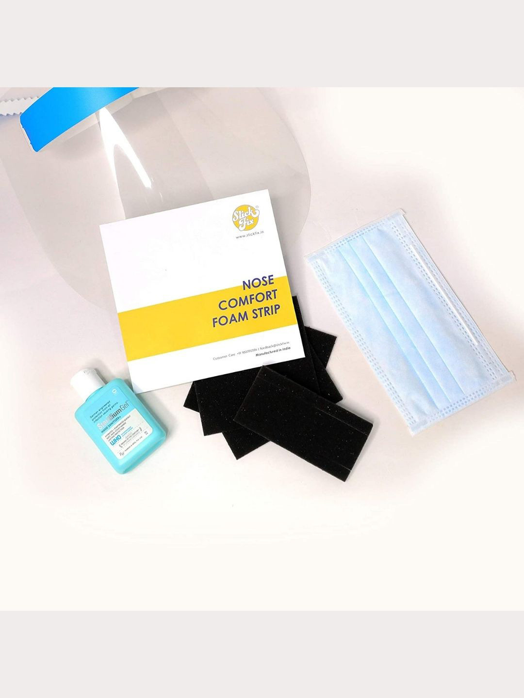 

SLICKFIX Set of 5 Nose Comfort Foam Strips Mask Protector - 20 Strips Each, Black