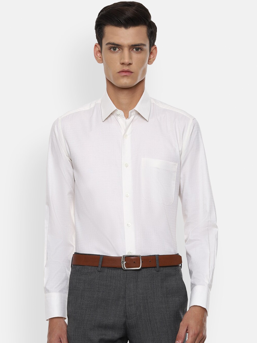 

Luxure by Louis Philippe Men White Opaque Formal Shirt