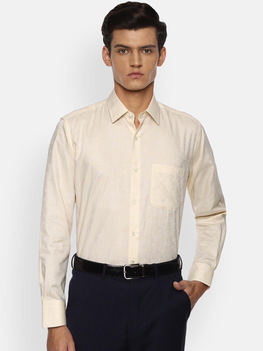 

Luxure by Louis Philippe Men Beige Opaque Formal Shirt
