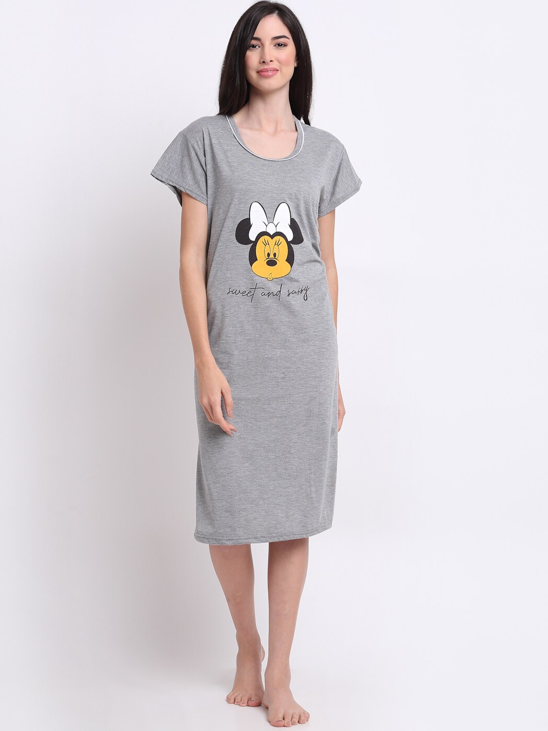 

Secret Wish Grey Printed Nightdress