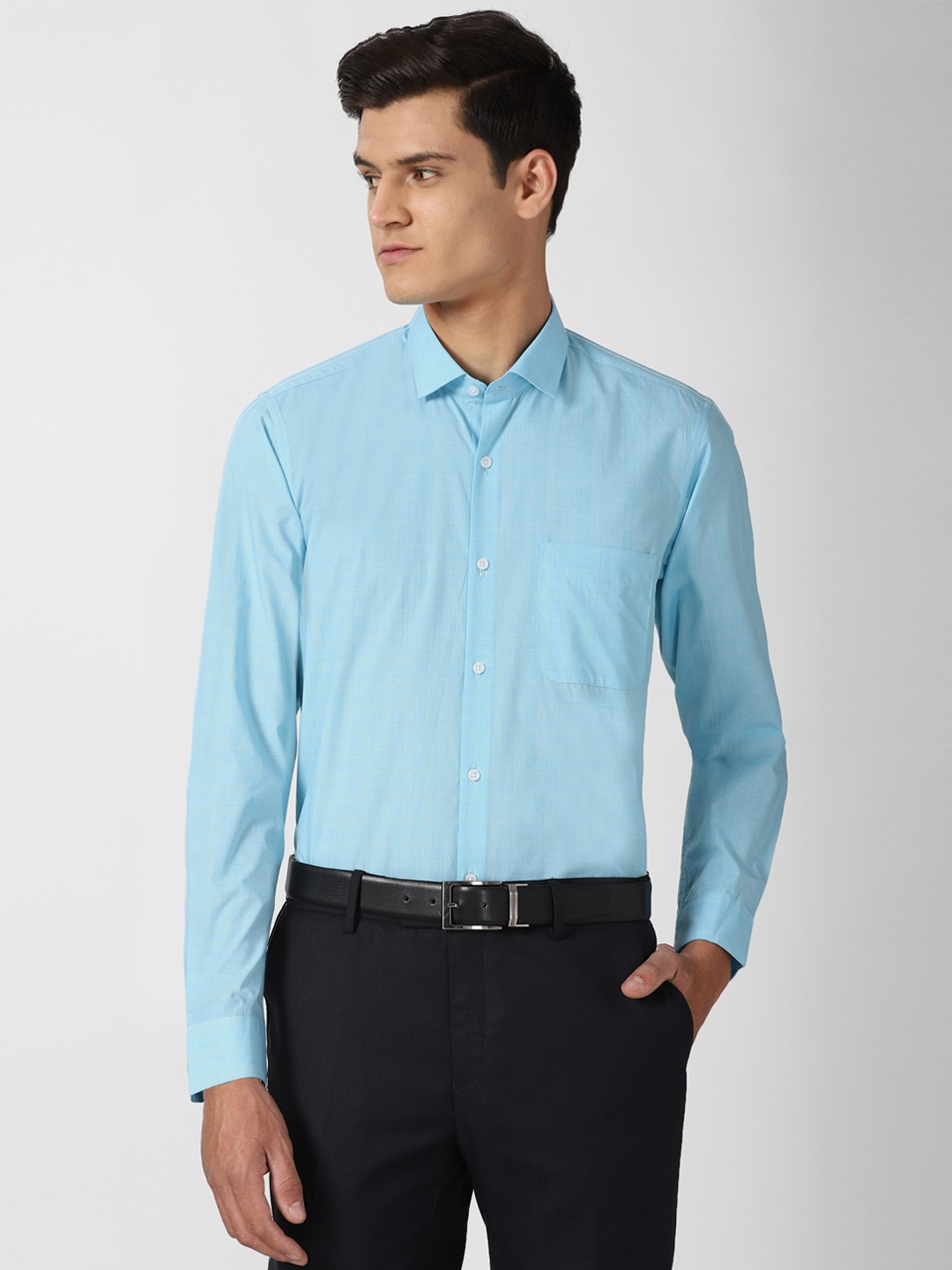 

Peter England Men Blue Formal Shirt