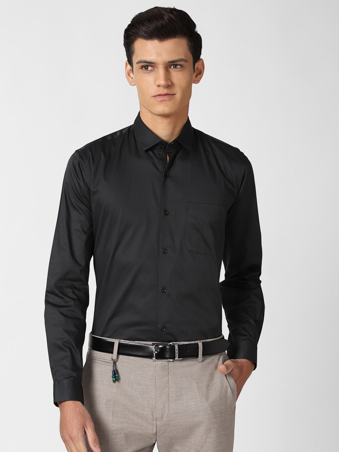 

Peter England Men Black Opaque Formal Shirt