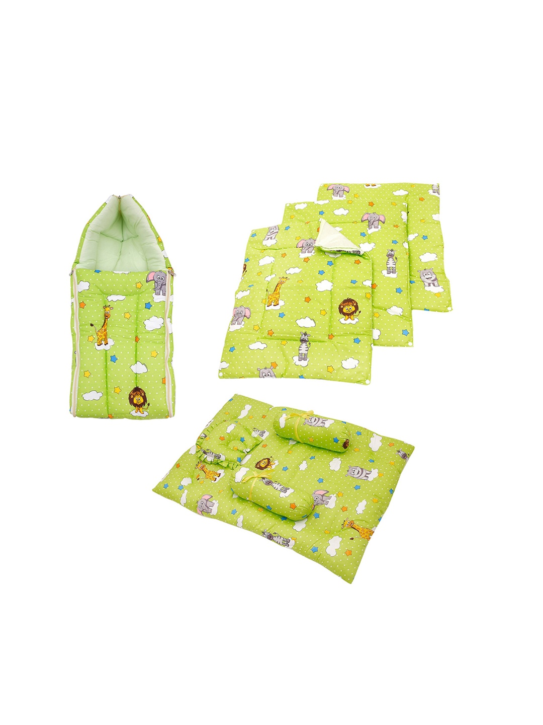 

Baby Moo Infants Green Fun In The Jungle Print Premium Bedding Gift Set