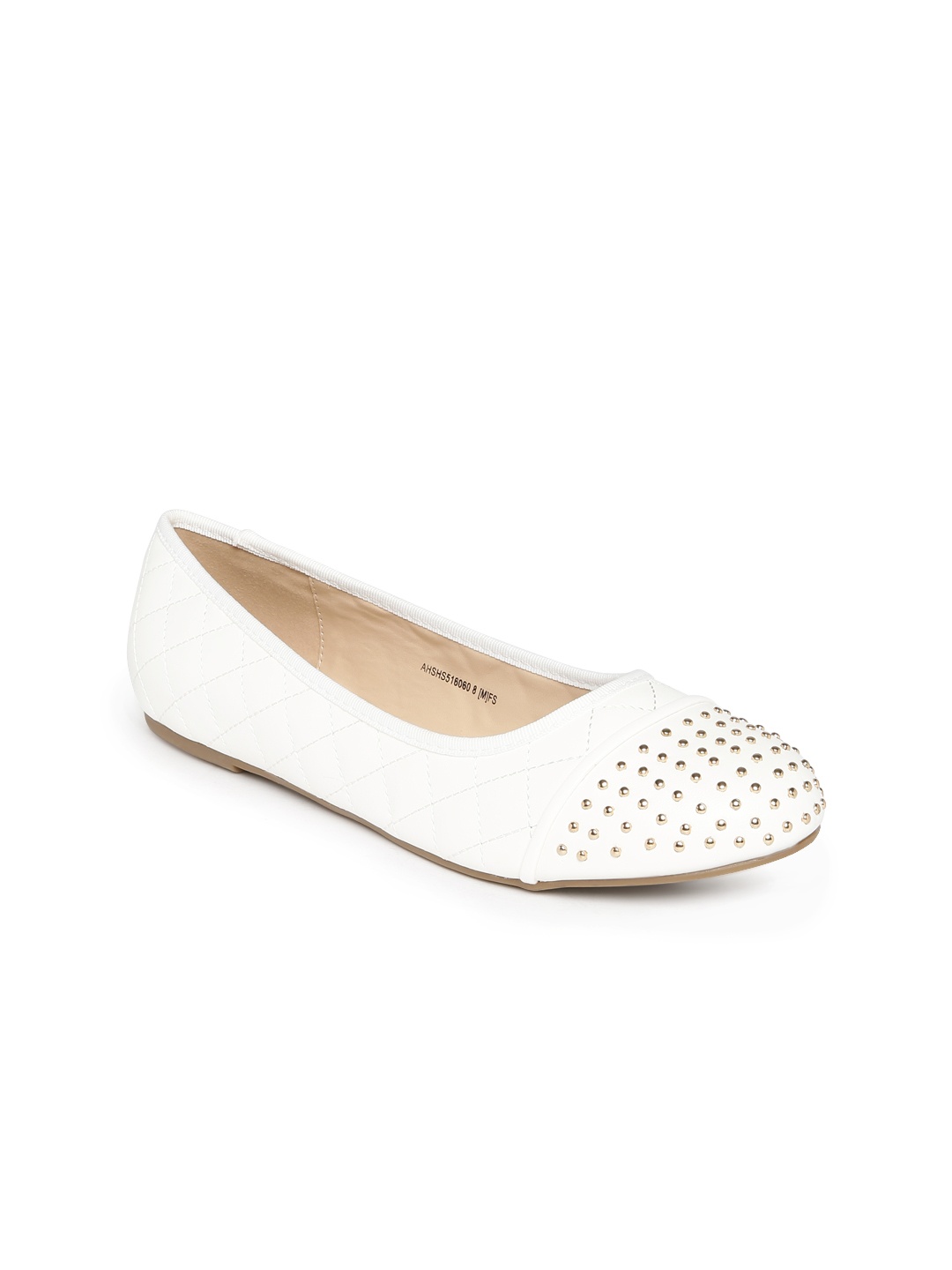 

Allen Solly Women White Solid Studded Ballerinas