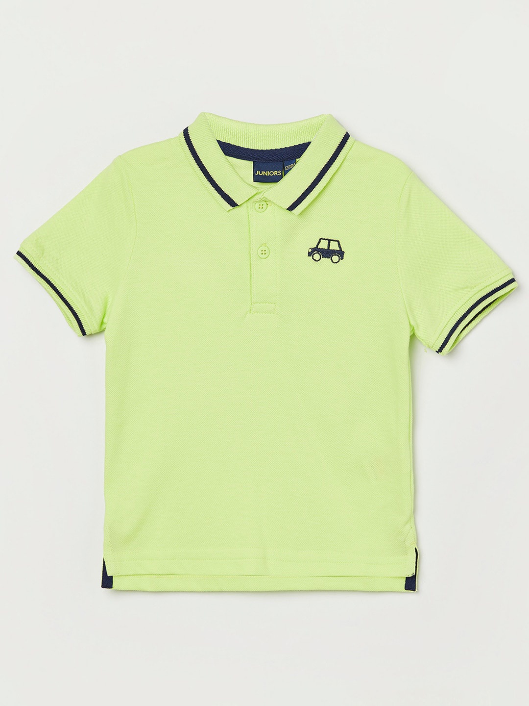 

Juniors Boys Lime Green Polo Collar T-shirt