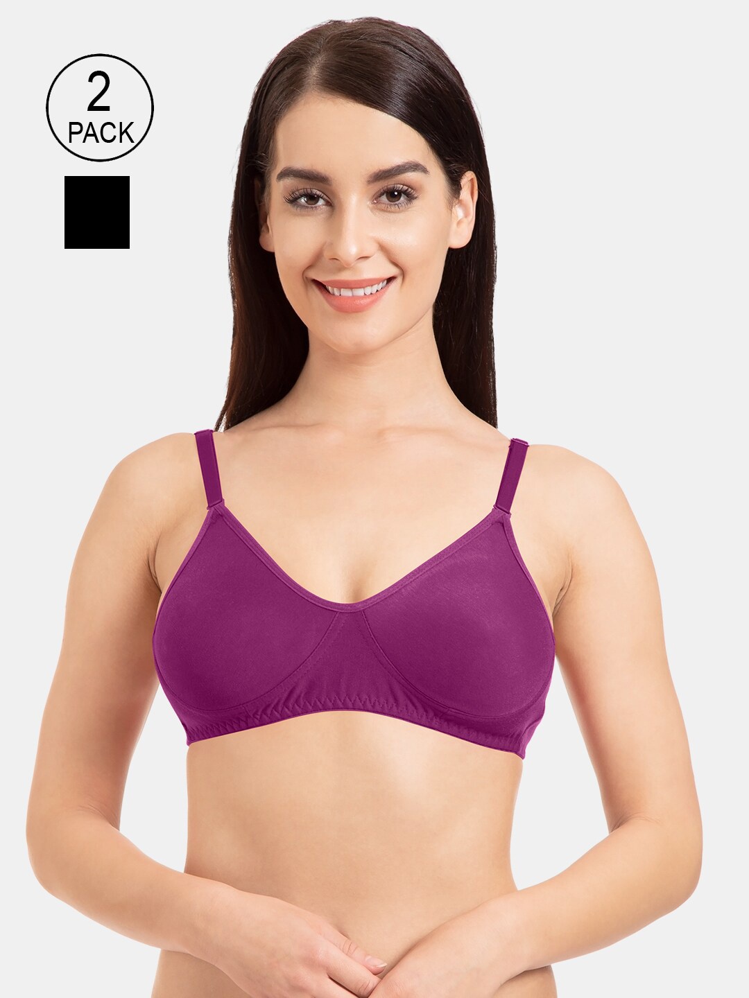 

Tweens Pack Of 2 Magenta & Black T-shirt Bra TW-9285-MG-2PC-BLK