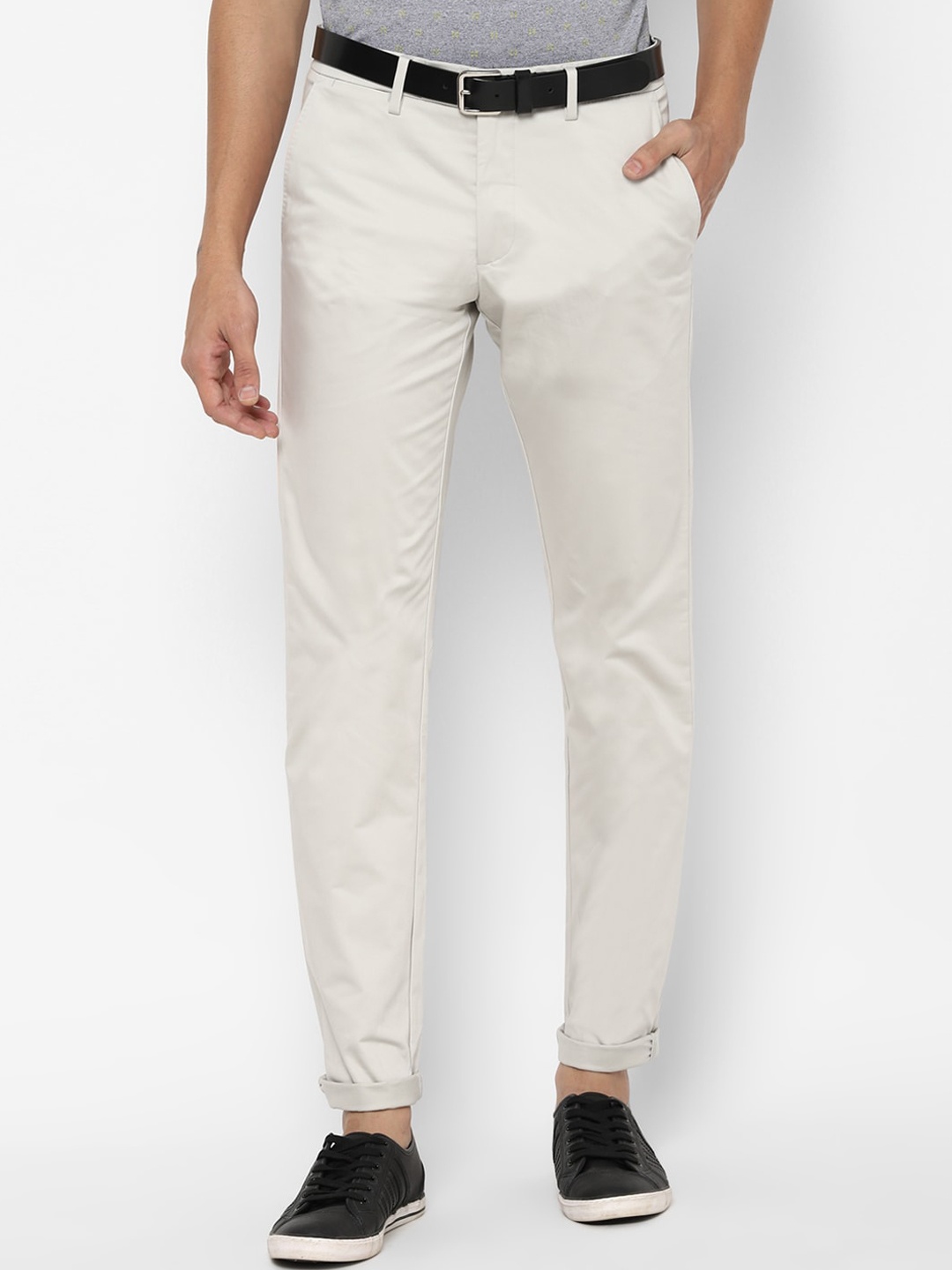 

Allen Solly Men Cream Slim Fit Trousers