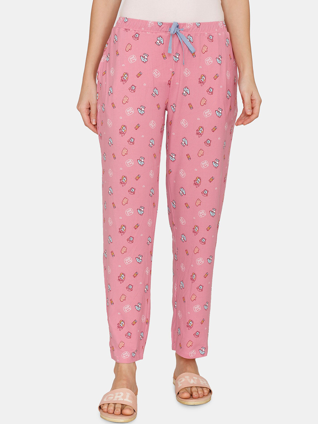 

Zivame Women Mauve Printed Lounge Pants