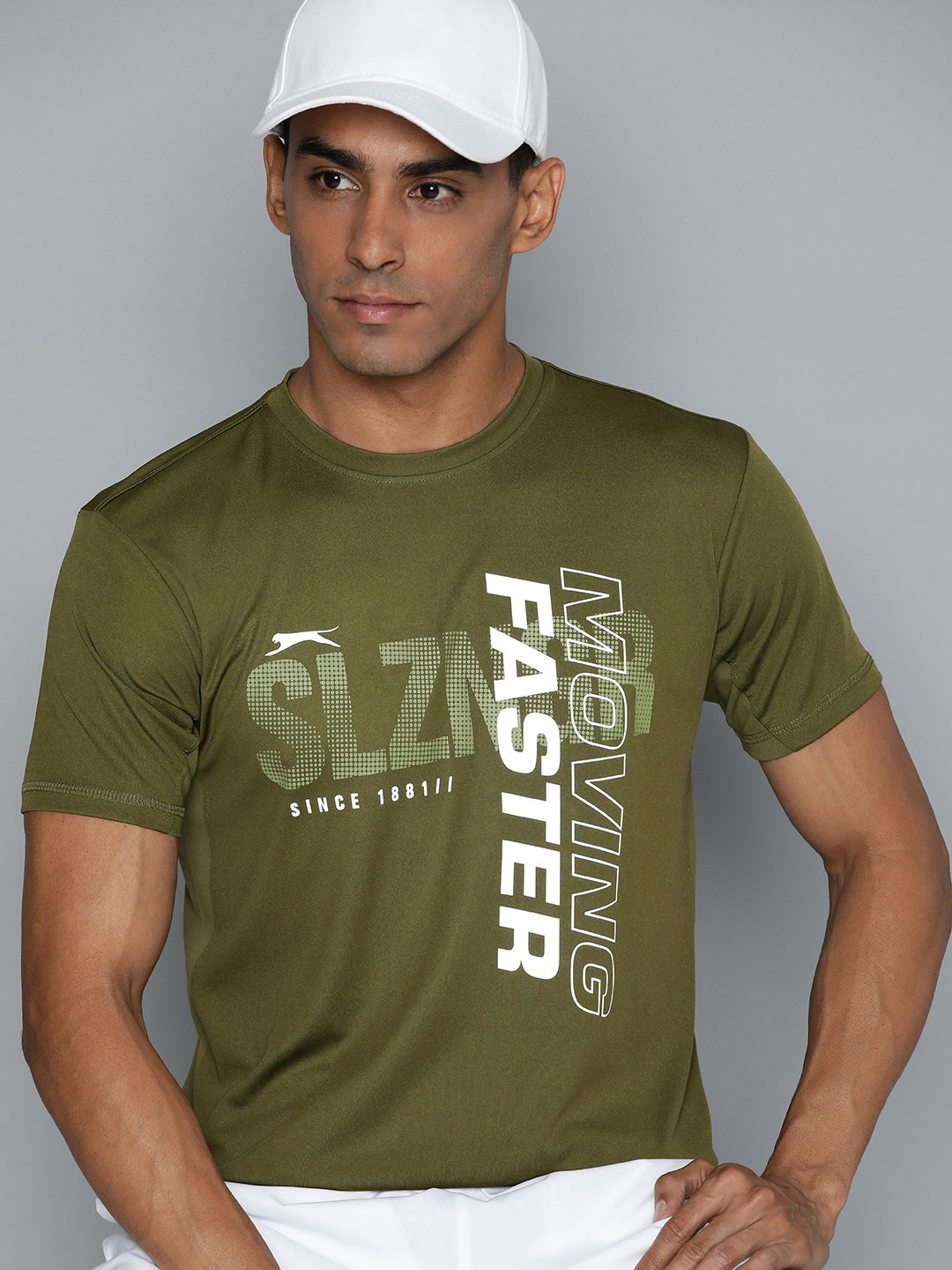 

Slazenger Brand Logo Printed Ultra Dry T-shirt, Olive