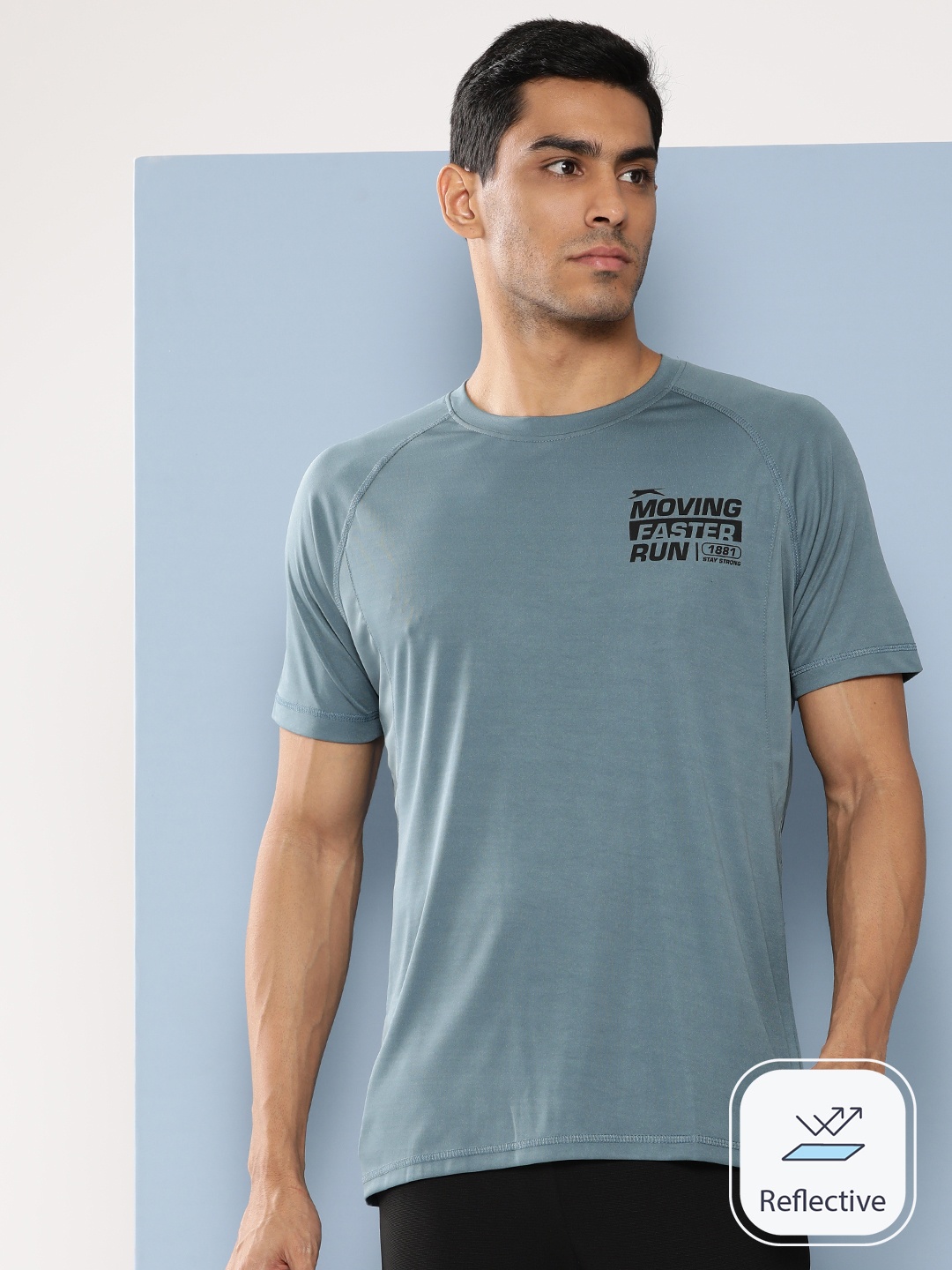 

Slazenger Typography Printed Ultra-Dry Running T-shirt, Blue