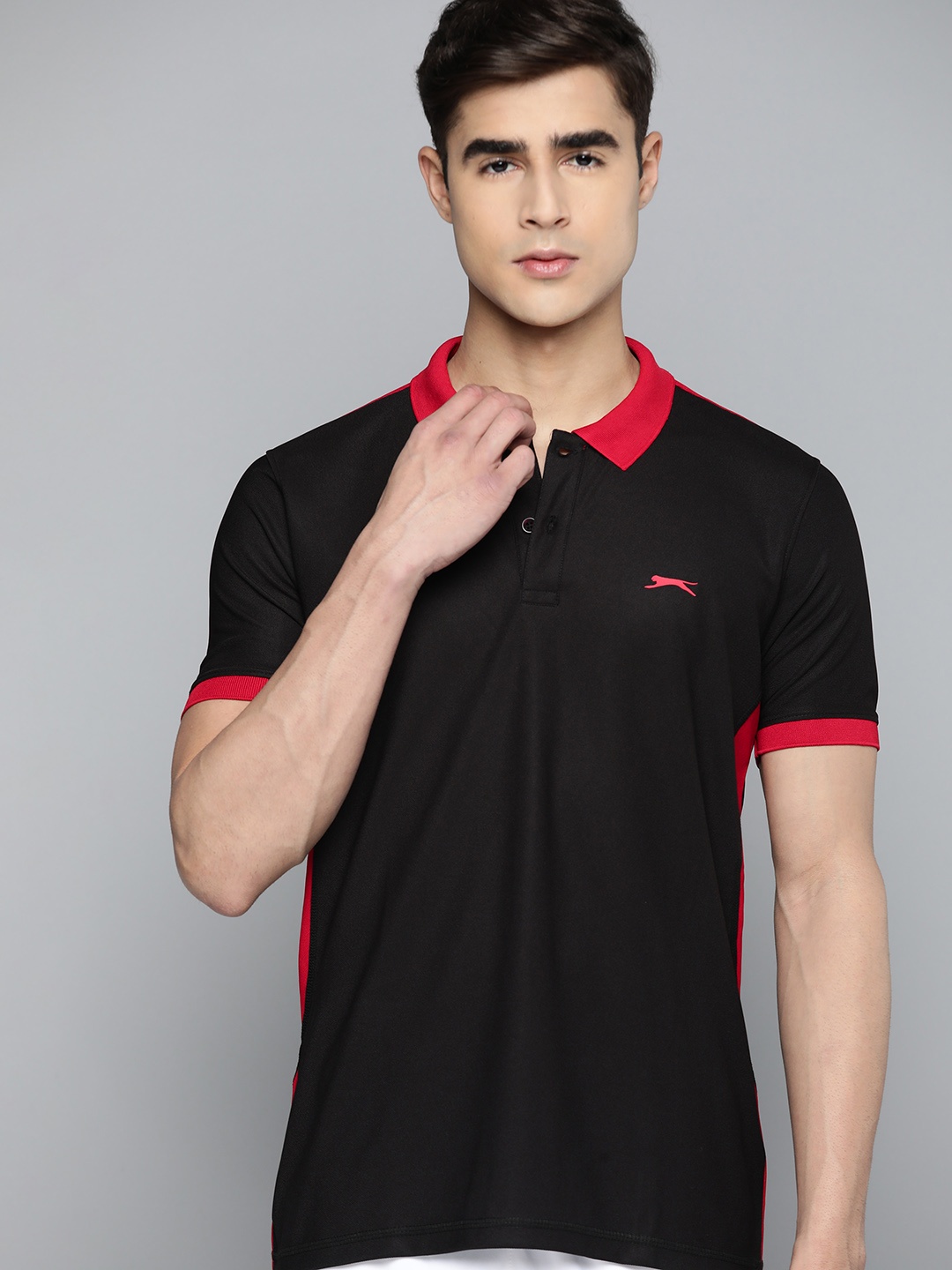 

Slazenger Men Ultra-Dry Polo Collar Golf T-shirt, Black