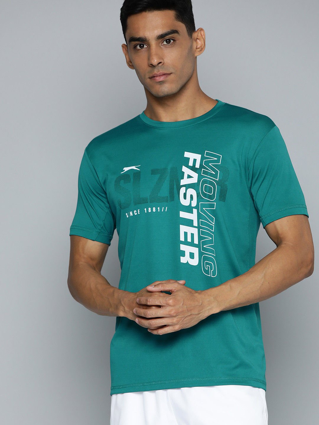 

Slazenger Brand Logo Printed Ultra Dry T-shirt, Teal