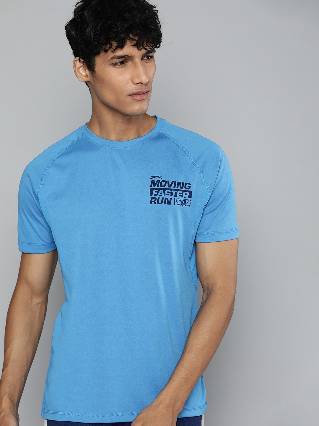 

Slazenger Men Blue Typography Printed T-shirt