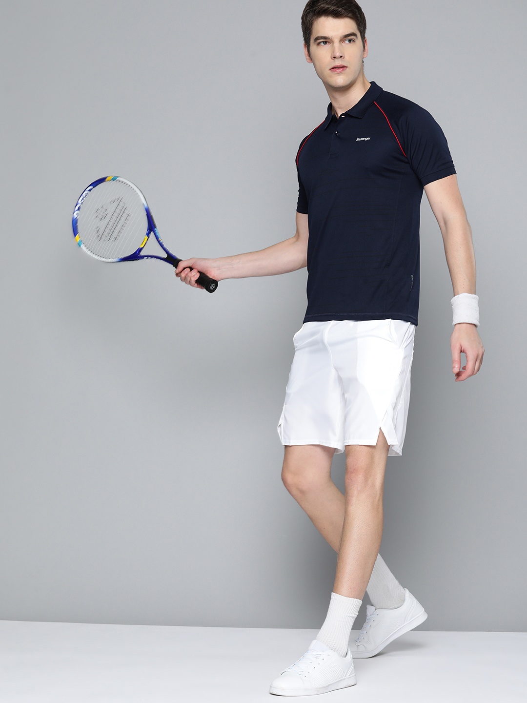 

Slazenger Men Navy Blue Polo Collar Ultra Dry Technology T-shirt