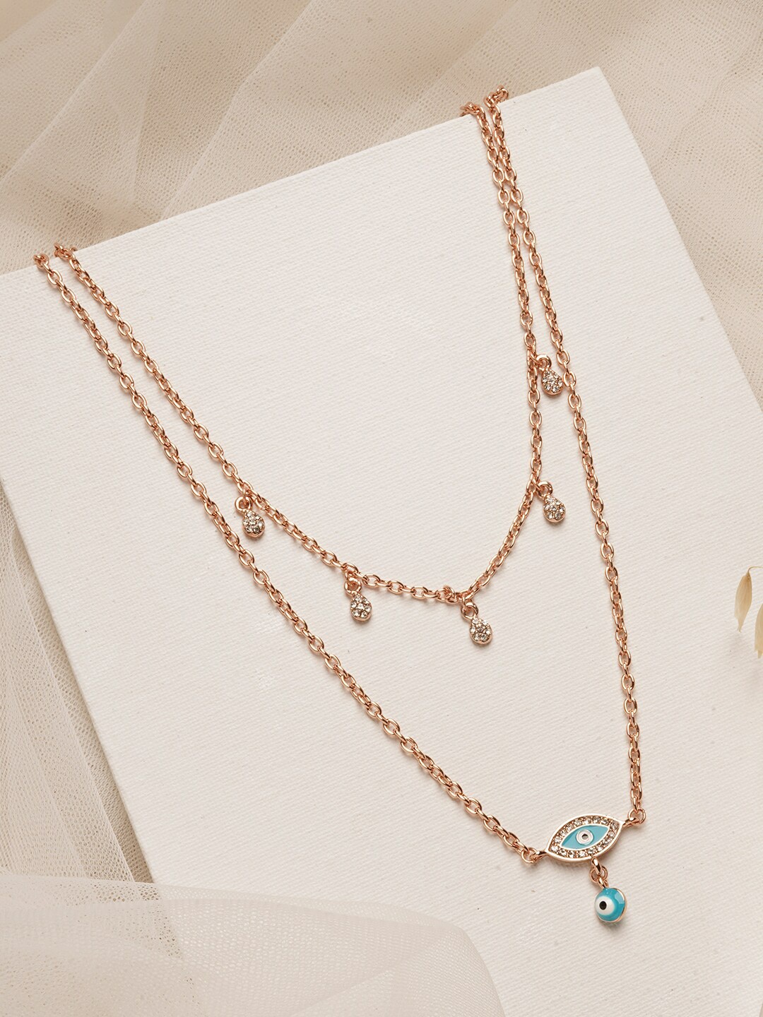 

JOKER & WITCH Gold-Toned & Blue Brass Layered Necklace