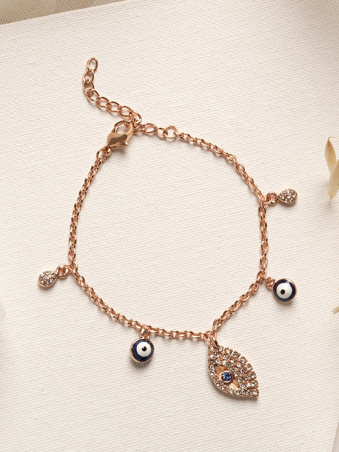 

JOKER & WITCH Women Gold-Toned & Blue Brass Charm Bracelet