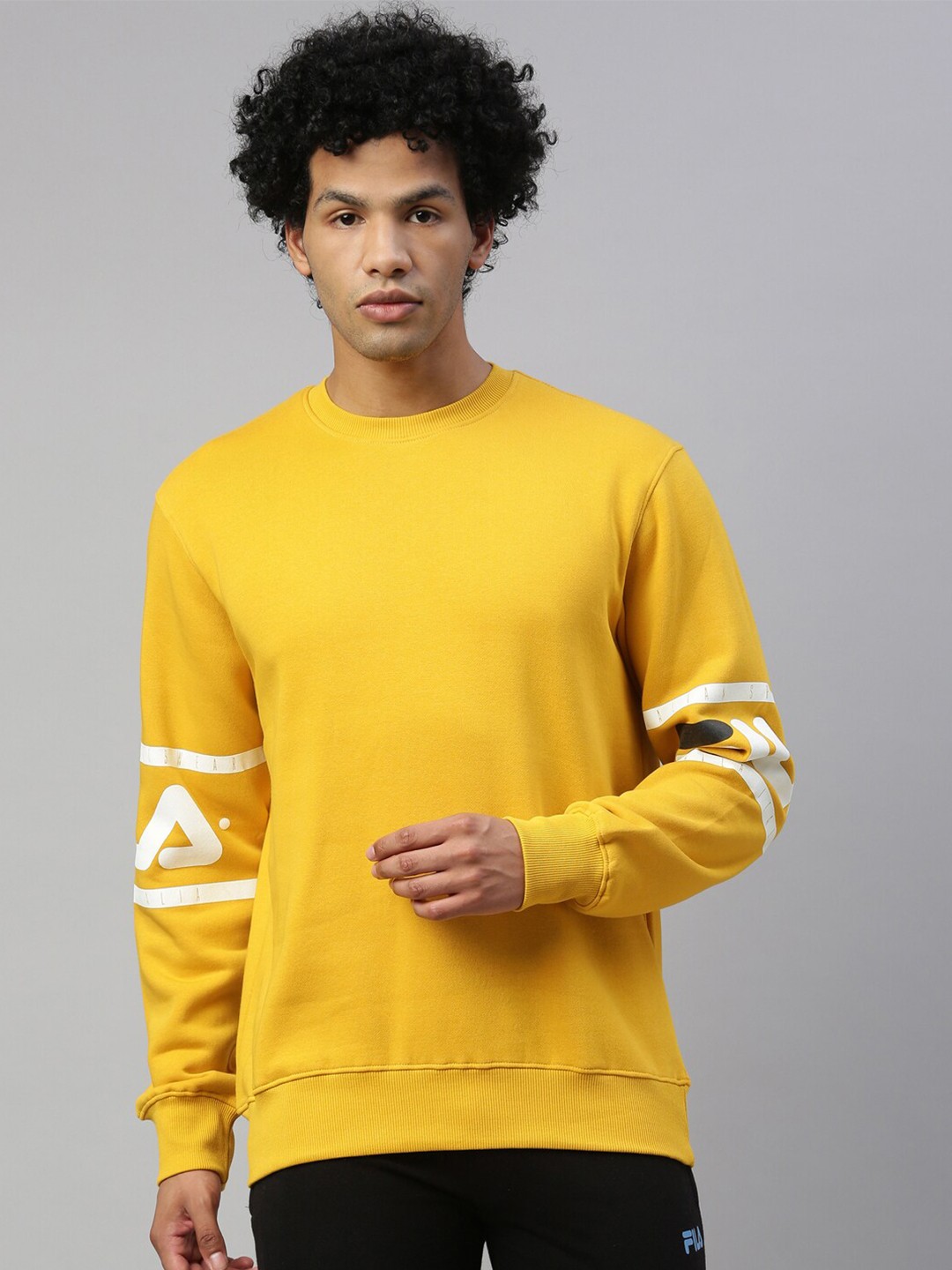 

FILA Men Yellow Printed RAX Sweatshirt