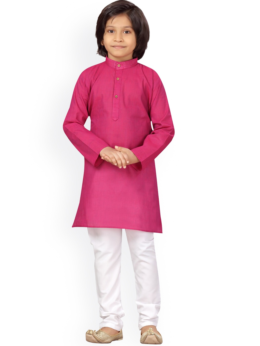 

LITTLE MAFIA BY Aarika Boys Purple Regular Pure Cotton Kurta with Pyjamas