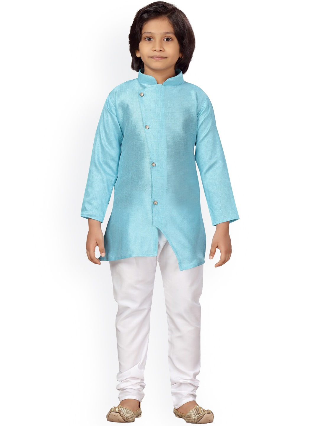 

LITTLE MAFIA BY Aarika Boys Blue Regular Pure Silk Kurta with Pyjamas