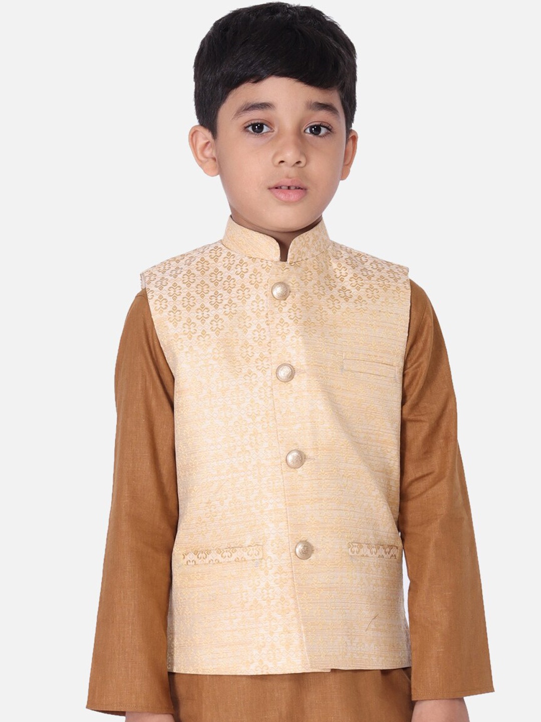 

TABARD Kids Boys White Ethnic Nehru Jacket