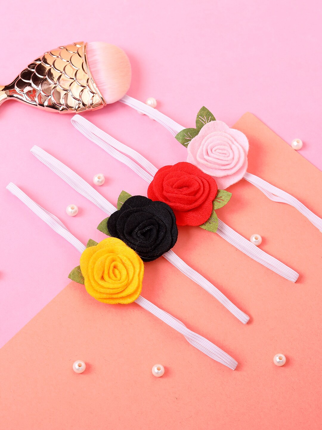 

Babymoon Girls Set of 4 Multicoloured Floral Hairband, Multi