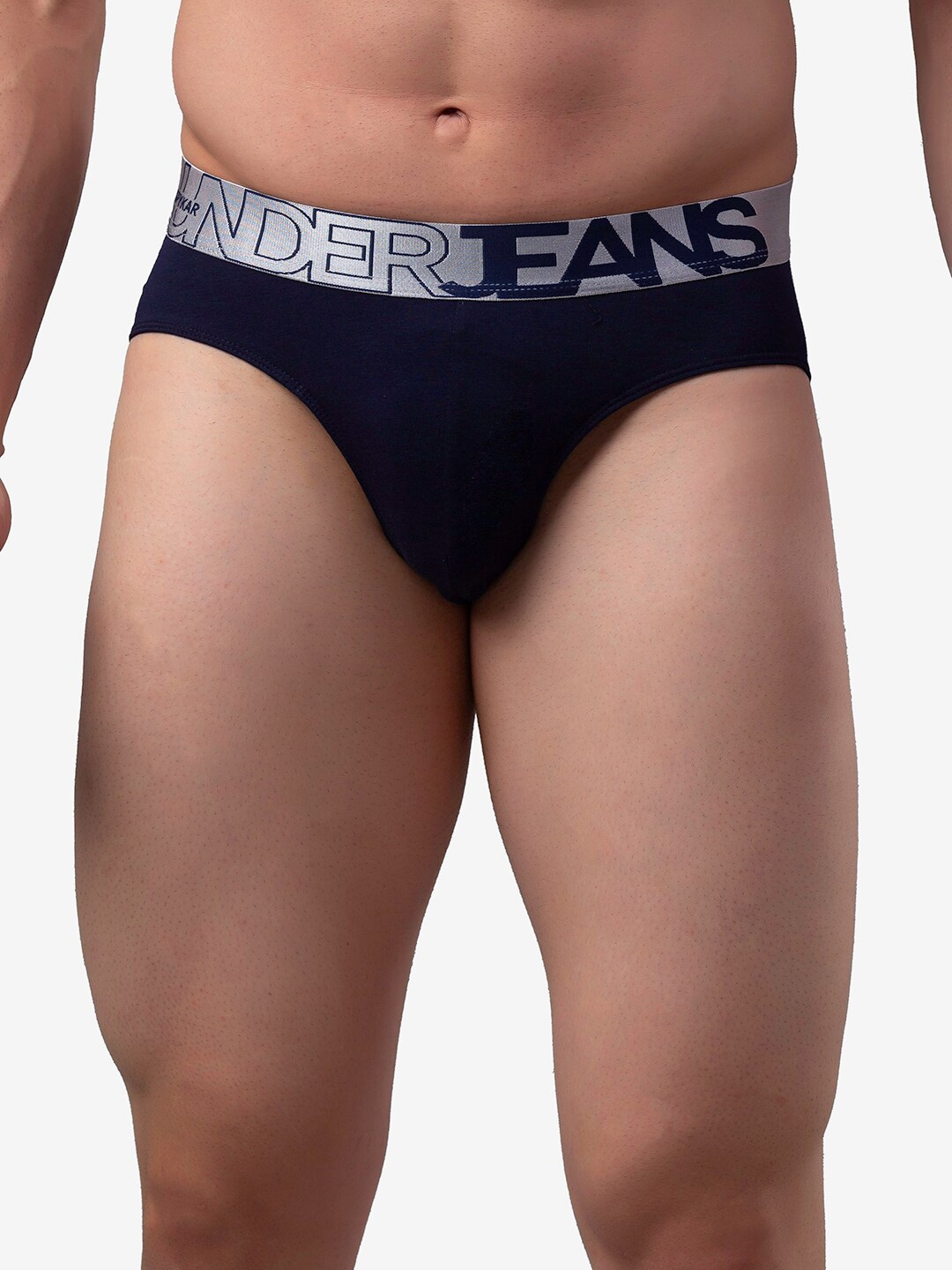 

UnderJeans by Spykar Men Navy Blue Solid Basic Briefs