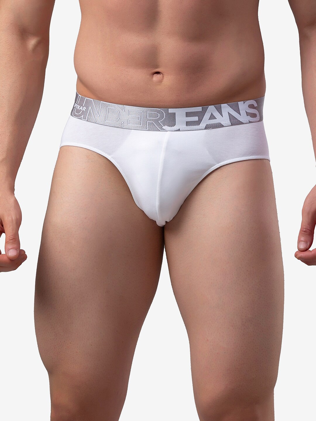 

UnderJeans by Spykar Men White Solid Basic Briefs