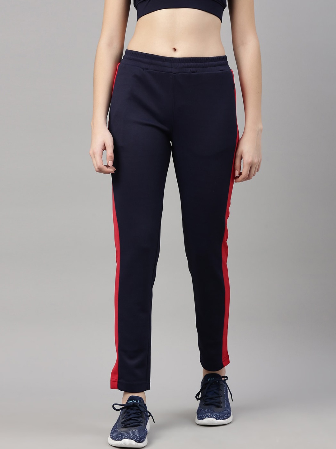 

FILA Women Navy Blue & Red Solid Track Pants