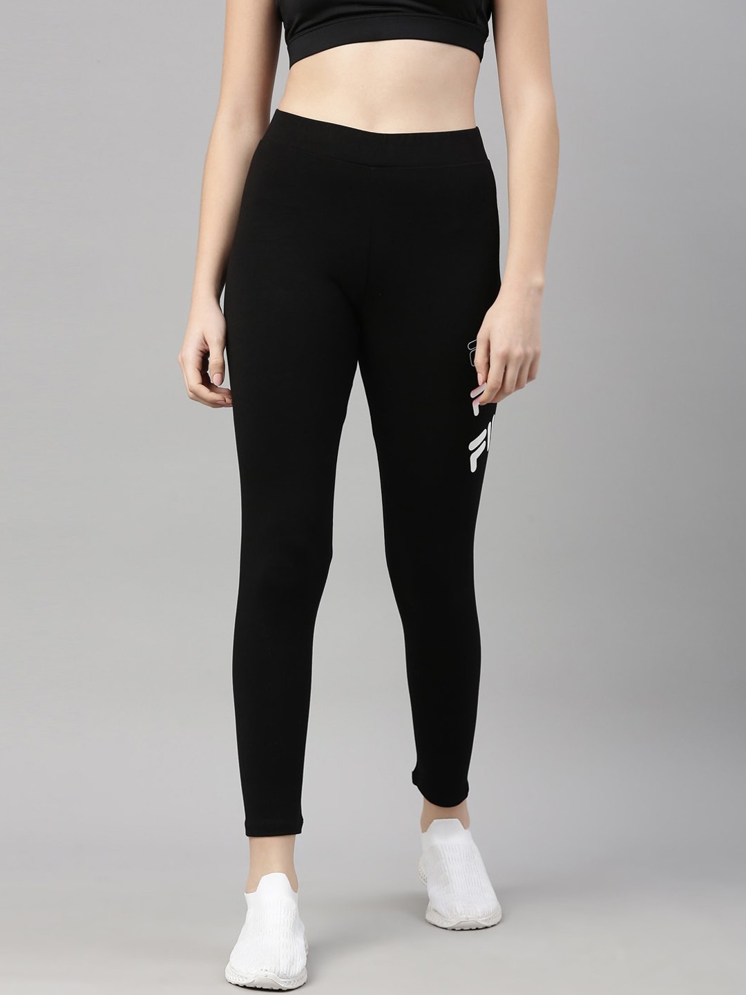 

FILA Women Black Slim-Fit Track Pants