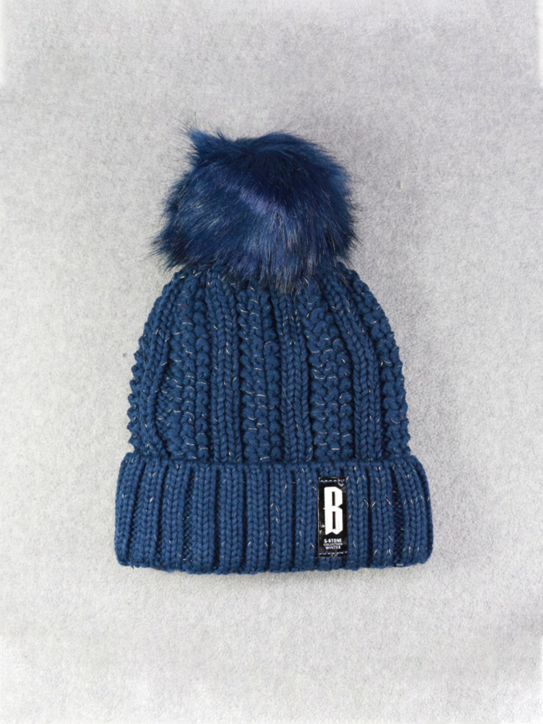 

iSWEVEN Unisex Blue Woollen Beanie