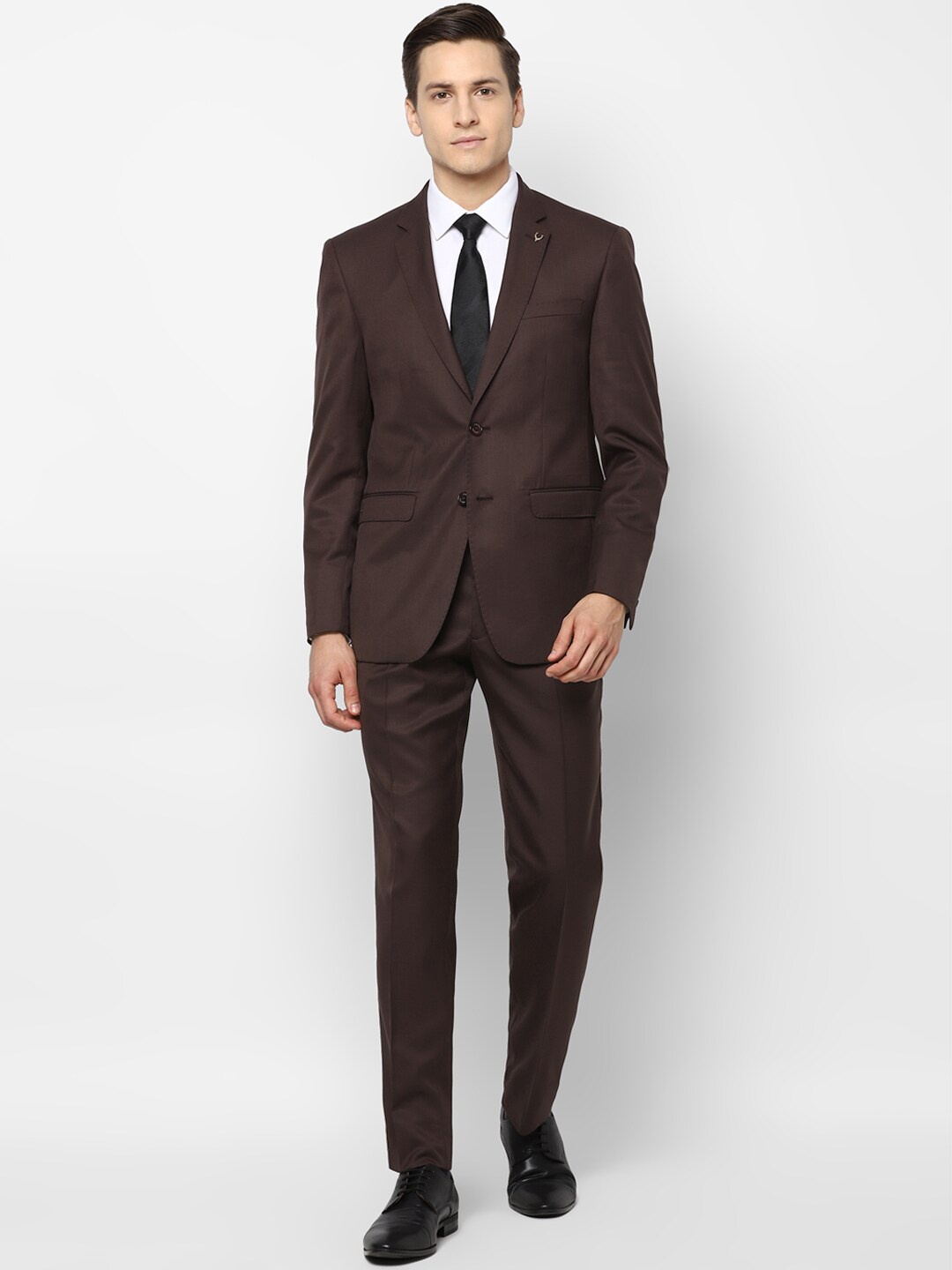 

Allen Solly Men Brown Solid Slim Fit Single-Breasted 2 Piece Formal Suit